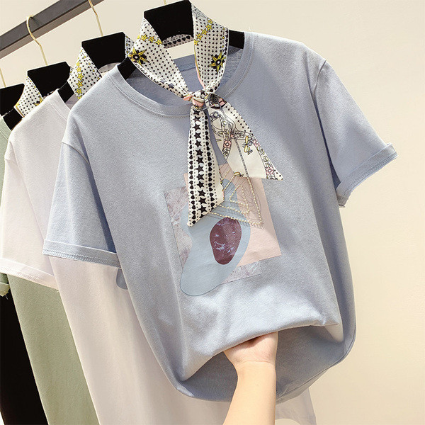 Női póló rövid ujjú díszítő kövekkel