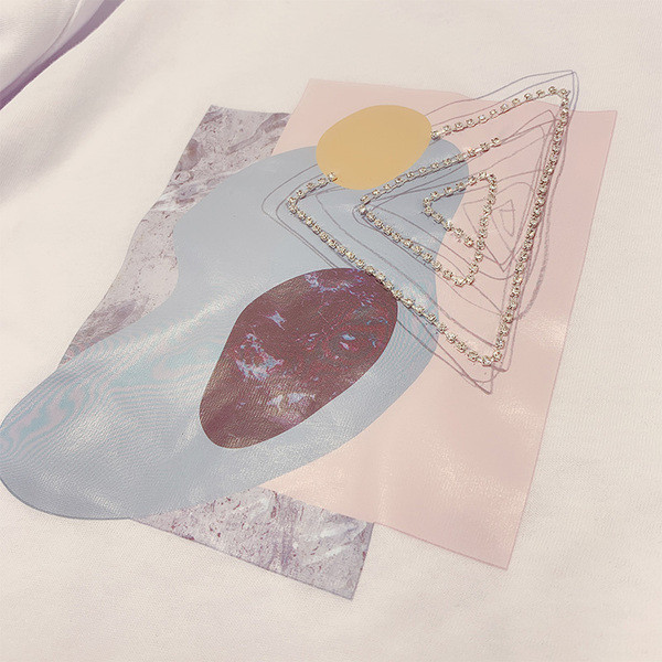 Női póló rövid ujjú díszítő kövekkel