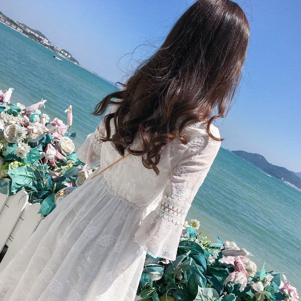 Rochie de vara cu maneci 3/4 si dantela