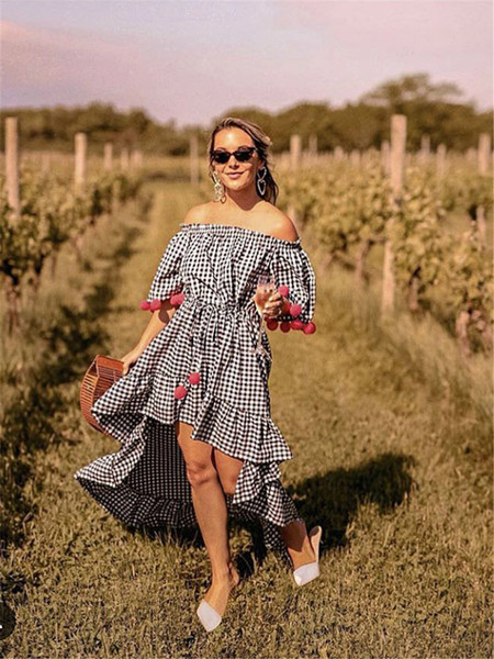 Rochie de dama eleganta in carouri model simetric