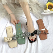 Női modern papucs négy színben, szalaggal