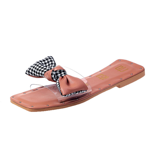 Női modern papucs négy színben, szalaggal