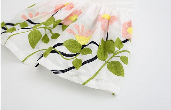 Rochie eleganta pentru copii cu panglica in alb