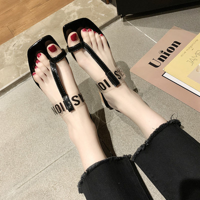 Modern női papucs több színben felirattal