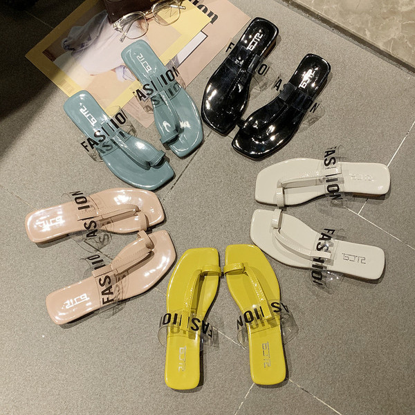 Modern női papucs több színben felirattal