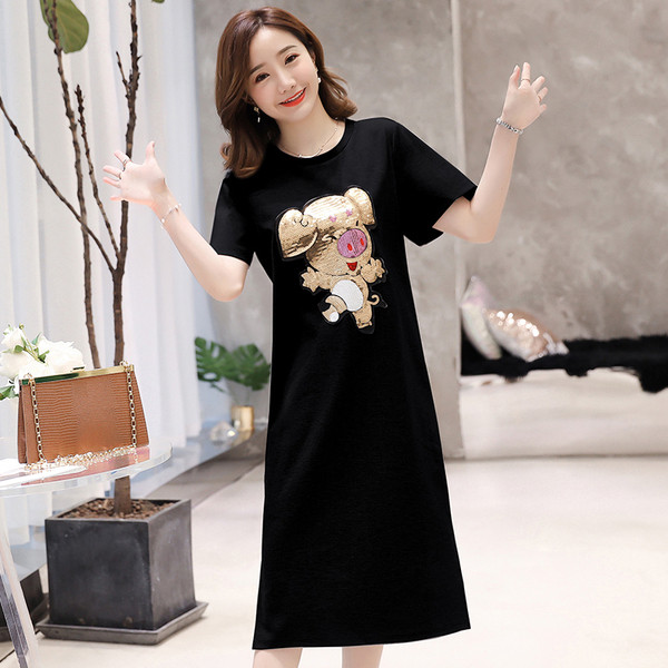 Alkalmi női ruha rátéttel és flitterekkel több színben