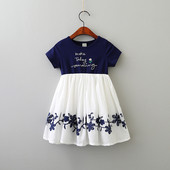 Alkalmi gyerekruha szürke és kék színben lányoknak