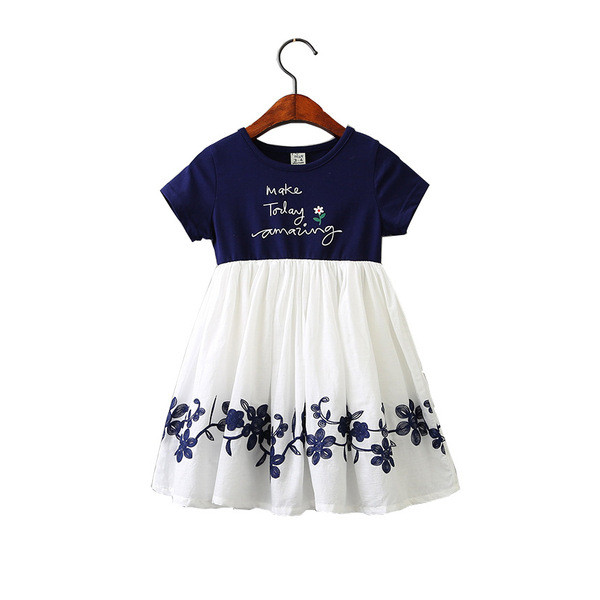 Alkalmi gyerekruha szürke és kék színben lányoknak