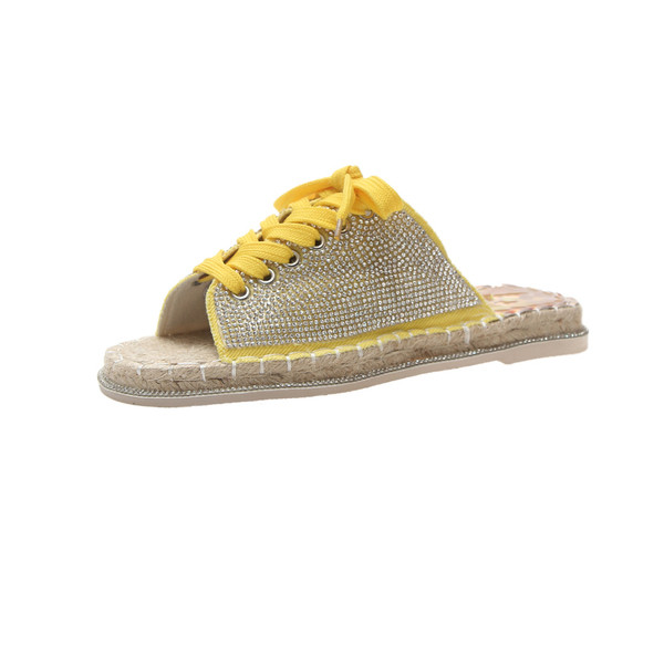 Modern női papucs három színben nyakkendővel és kövekkel