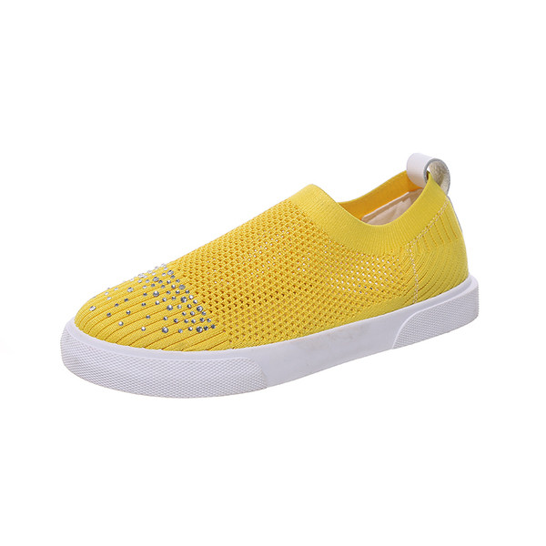 Női sport- és alkalmi cipő fekete, fehér és sárga kövekkel