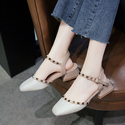 Pantofi de dama eleganti cu elemente metalice in doua culori