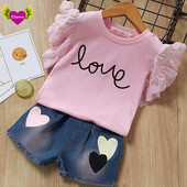 Modern, két színben felvitt gyermekkészlet lányoknak