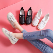 Eko bőrből készült tavaszi női cipő fehér, fekete és bézs színben