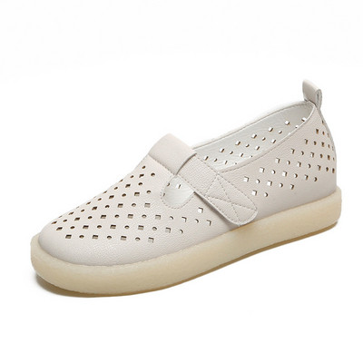 Eko bőrből készült tavaszi női cipő fehér, fekete és bézs színben