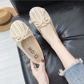 Alkalmi női cipő bézs és barna szalaggal