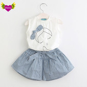 Stílusos gyerekszett kétrészes rátéttel lányoknak