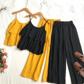 Modern női szett két részből álló felső + nadrág több színben