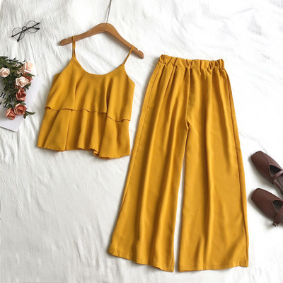 Modern női szett két részből álló felső + nadrág több színben