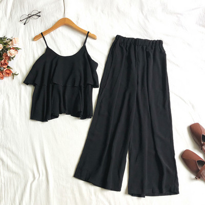 Modern női szett két részből álló felső + nadrág több színben