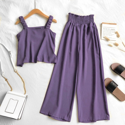 Stílusos női szett két részből álló nadrág + felső több színben