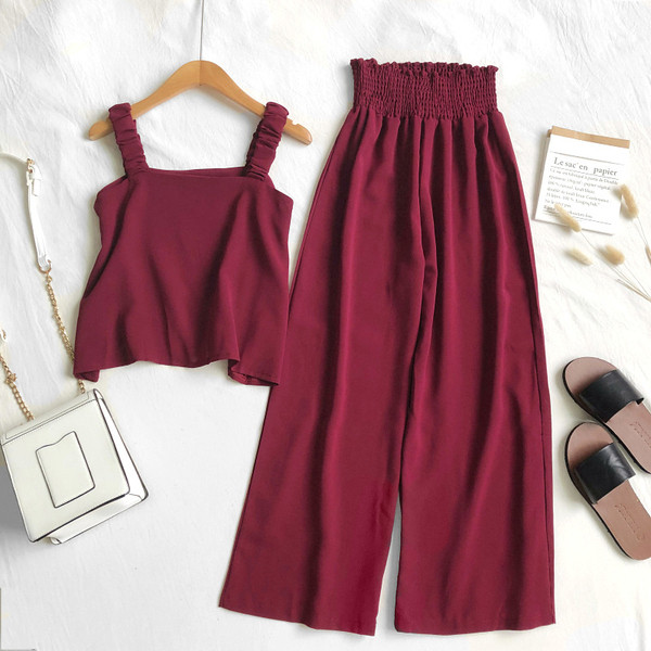 Stílusos női szett két részből álló nadrág + felső több színben