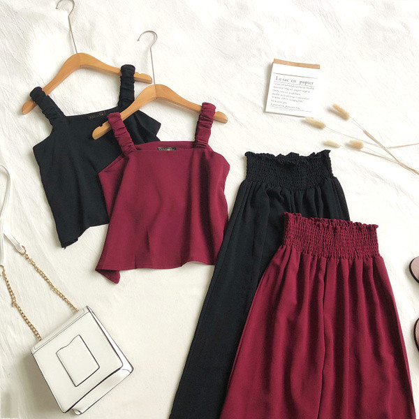 Stílusos női szett két részből álló nadrág + felső több színben