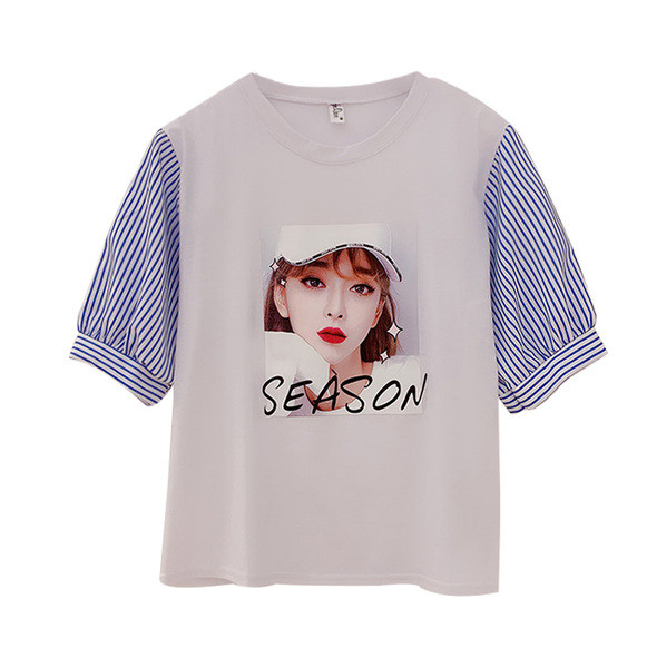 Női blúz színes rátéttel, több színben