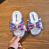 Modern gyerekpapucs két színben flitterekkel - lányoknak