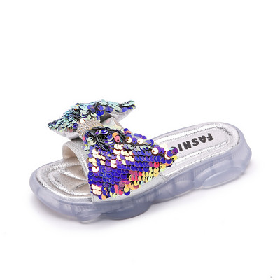 Modern gyerekpapucs két színben flitterekkel - lányoknak