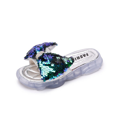 Modern gyerekpapucs két színben flitterekkel - lányoknak