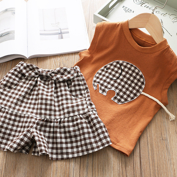 Modern gyerek szett lányoknak fehér és barna színben