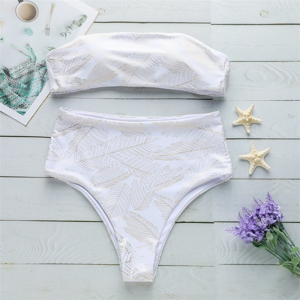 Costum de baie din două piese și pantaloni cu talie înaltă în trei culori