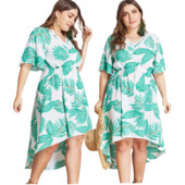 Alkalmi női ruha 3/4-es ujjal és V-nyakkal