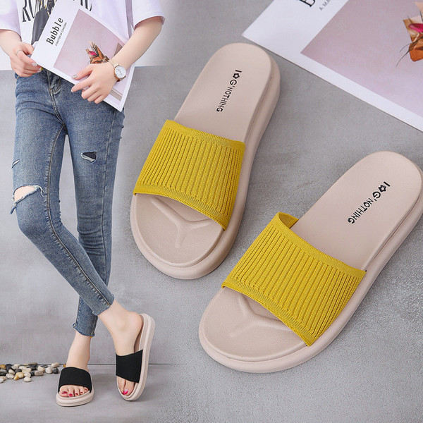 Női alkalmi papucs három színben, lapos talppal