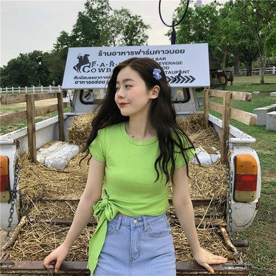 Női alkalmi blúz derekán megkötős