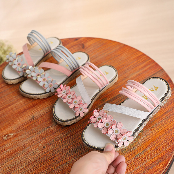 Gyermekszandál két színben 3D elemmel - lányoknak