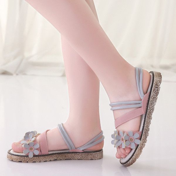 Gyermekszandál két színben 3D elemmel - lányoknak