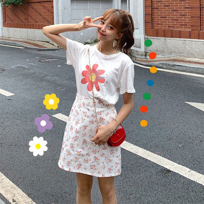 Női alkalmi póló és szoknya szett két színben