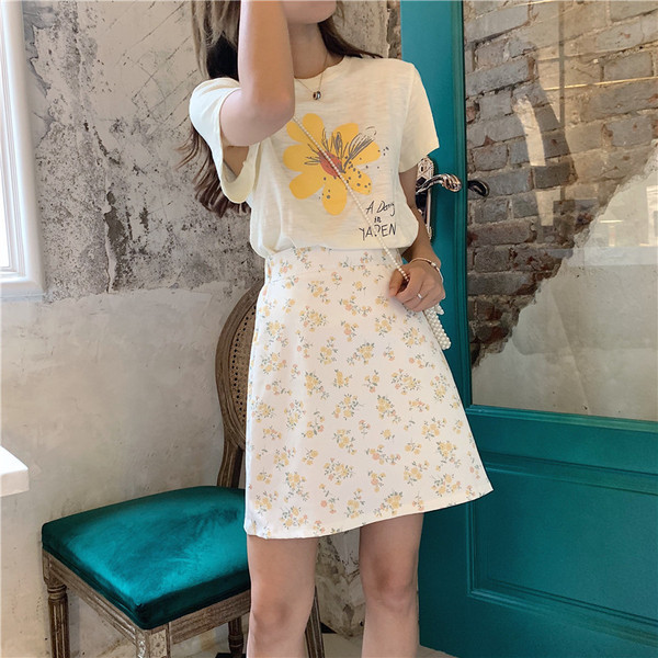 Női alkalmi póló és szoknya szett két színben