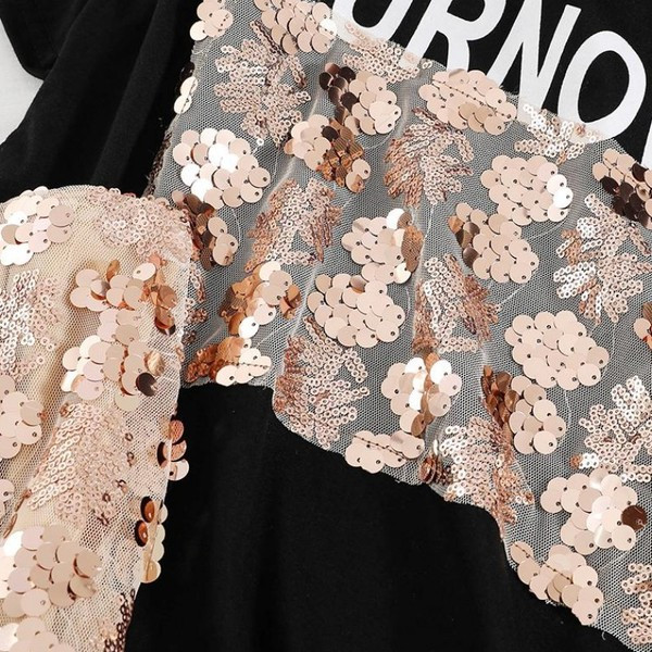 Set de fusta si tricou dama cu un element - paiete