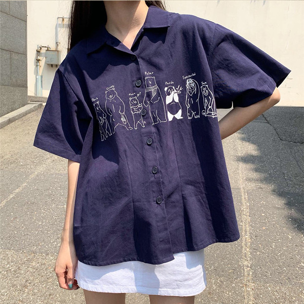 széles, alkalmi női ing fehér és fekete mintával