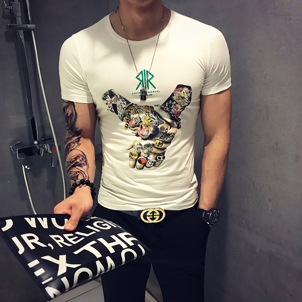 Modern férfi póló rátéttel több színben