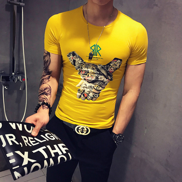 Modern férfi póló rátéttel több színben