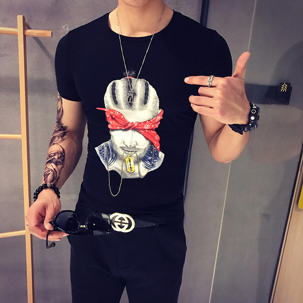 Alkalmi férfi póló rövid ujjú, rátéttel több színben