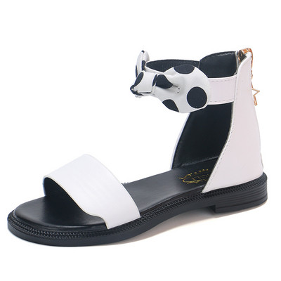 Gyerekszandál lányoknak három színben szalaggal és cipzárral