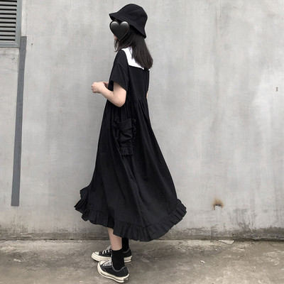 Nagyon széles női alkalmi ruha fekete