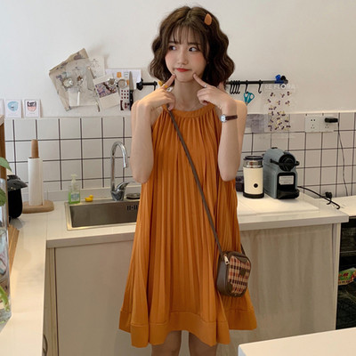 Alkalmi női rakott ruha pántokkal, két színben