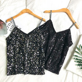 Modern női felső, flitterekkel, több színben
