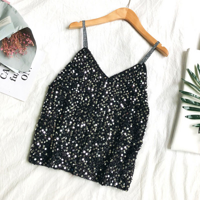 Modern női felső, flitterekkel, több színben