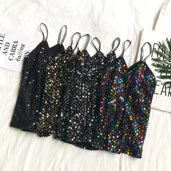 Modern női felső, flitterekkel, több színben